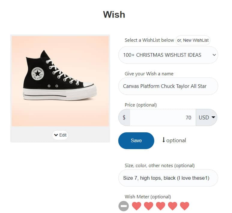 Add Anything to your WishList, from Any Website
